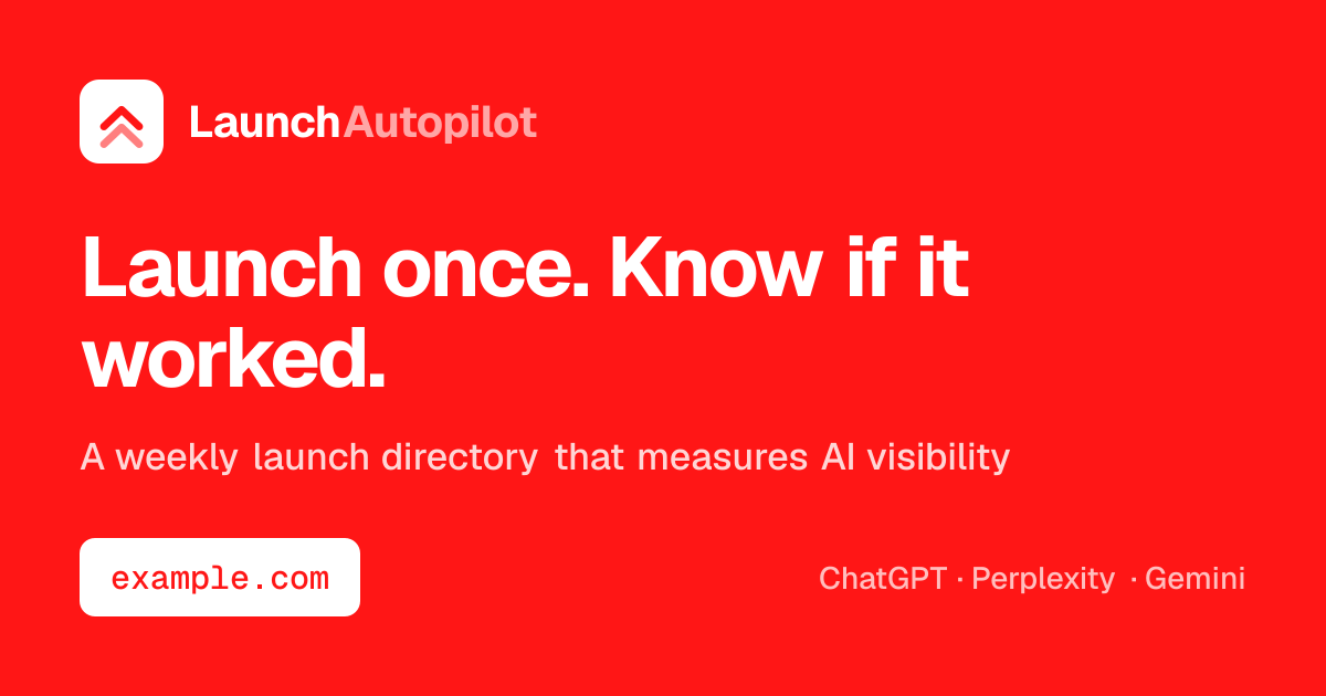 LaunchAutopilot - A weekly launch directory that measures AI visibility